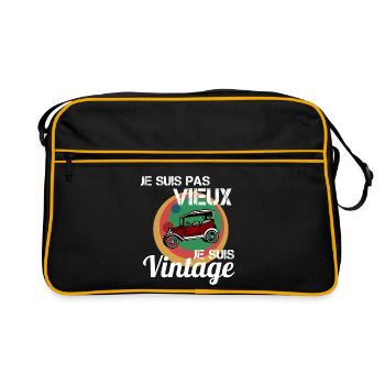 Ich bin kein altes Oldtimer-Auto - Retro Tasche - Schwarz/Gold - Vorne