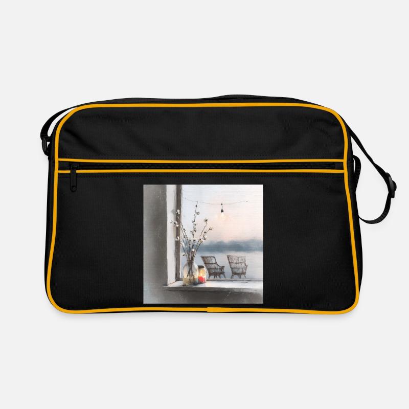 Ein ruhiger Ort am Wasser Retro Tasche