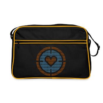 Heart in Target Emblem, honeycomb pattern - Retro Bag - black/gold - Front