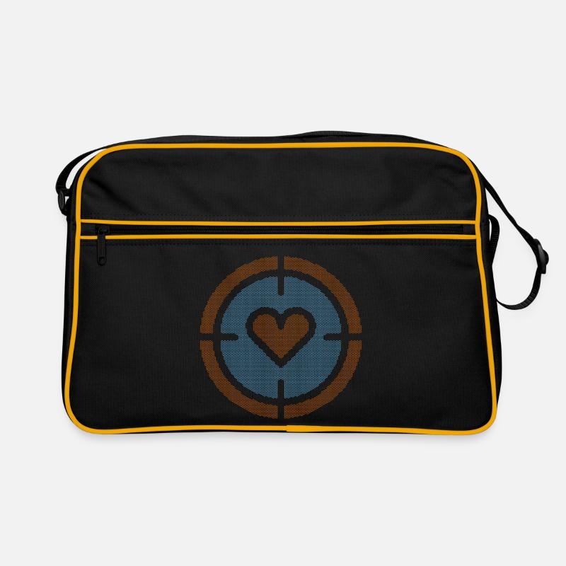 Heart in Target Emblem, honeycomb pattern Retro Bag