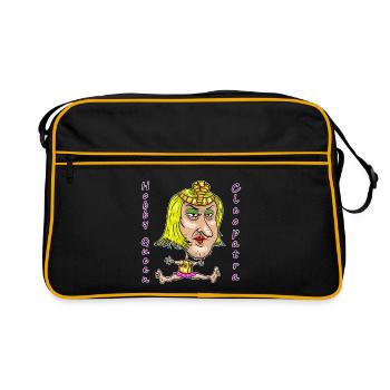Hobby Queen Cleopatra – Funny Ironic Cartoon - Retro Bag - black/gold - Front
