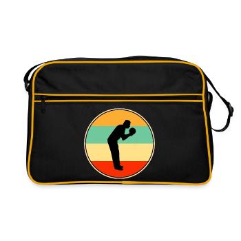 Bowler Retro Silhouette Vintage Sunset Bowling Gif - Retro Bag - black/gold - Front