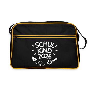 School Child 2026 School Enrollment Back to School - Retro Bag - black/gold - Front