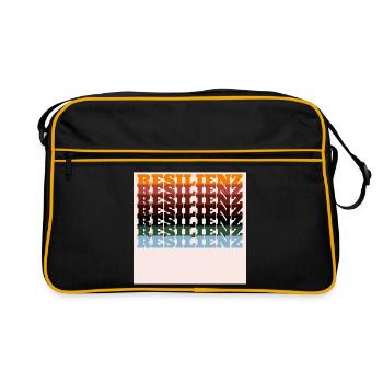 Typographie en impression colorée Resilience - Sac Retro - noir/or - Devant