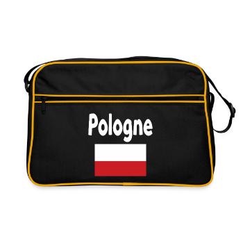Pologne Typo et Drapeau Rouge - Sac Retro - noir/or - Devant