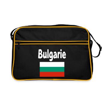 Bulgarie Drapeau et Typographie Bold - Sac Retro - noir/or - Devant