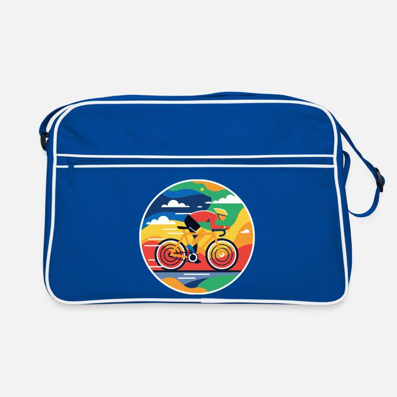 Image circulaire colorée de cycliste Sac Retro