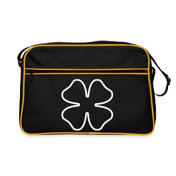 Shamrock Lucky Charm – Minimalist Design - Retro Bag - black/gold - Front
