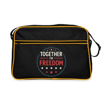 Together for Freedom – Star Badge - Retro Bag - black/gold - Front