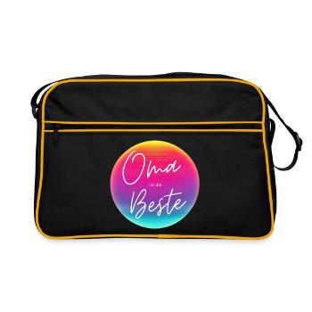 Grandma is the best! Neon circle customizable - Retro Bag - black/gold - Front