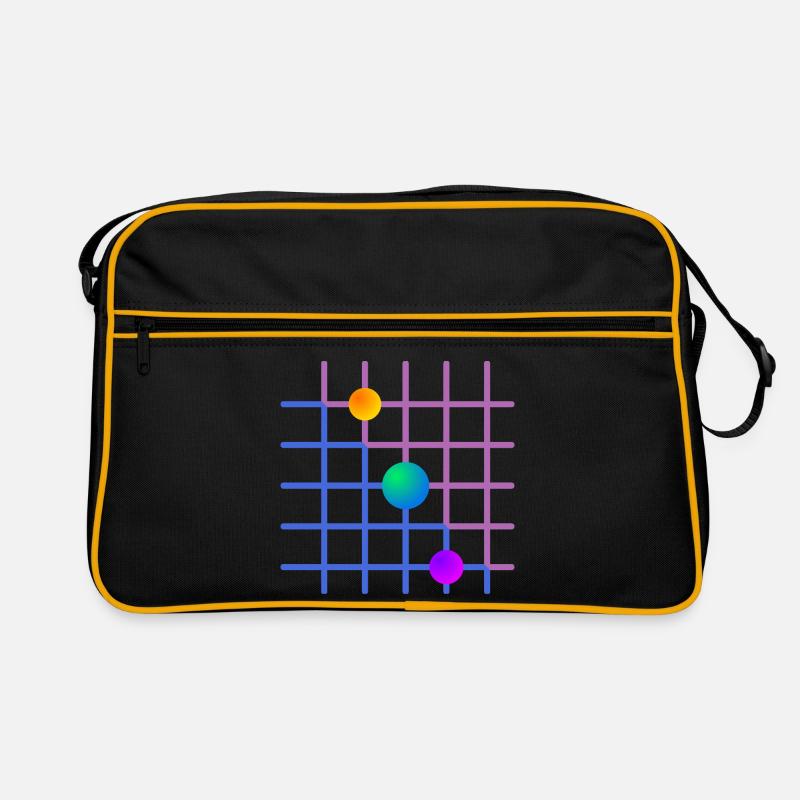 Gradient Grid with Paint Balls Retro Bag