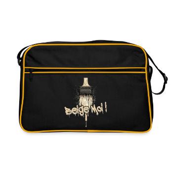 BEIGE-MOI ! (amour, peinture) - Sac Retro - noir/or - Devant