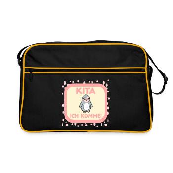 first day of daycare - Retro Bag - black/gold - Front