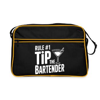 Rule #1 Tip the Bartender - Retro Bag - black/gold - Front