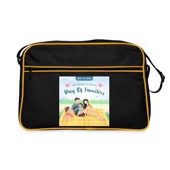 Family First – Heartwarming Family Love Des - Sac Retro - noir/or - Devant
