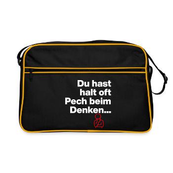YOU JUST HAVE BAD LUCK THINKING. SARCASM GIFT - Retro Bag - black/gold - Front