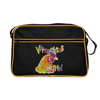 Chicken Fans - Rooster - Rooster - Flower Chicken - Organic - Retro Bag - black/gold - Front