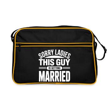 Groom-To-Be Wedding Quote - Retro Bag - black/gold - Front