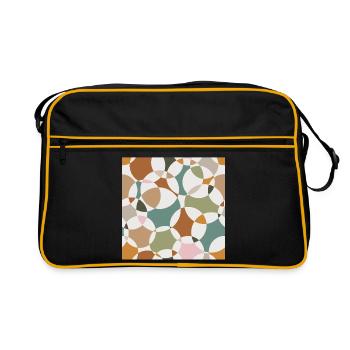 Kreisgeometrie - Retro Tasche - Schwarz/Gold - Vorne