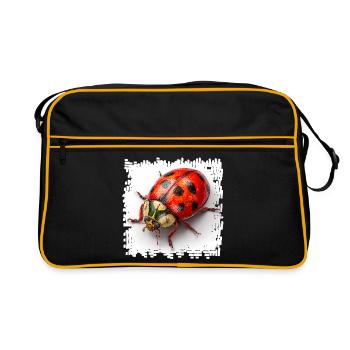 Red Ladybug Pattern Shirt - Retro Bag - black/gold - Front