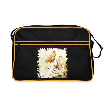 Watercolor butterflies - Retro Bag - black/gold - Front