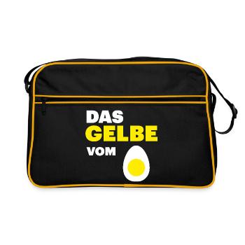 Chicken Fans - Rooster - Rooster - Egg yolk - Retro Bag - black/gold - Front