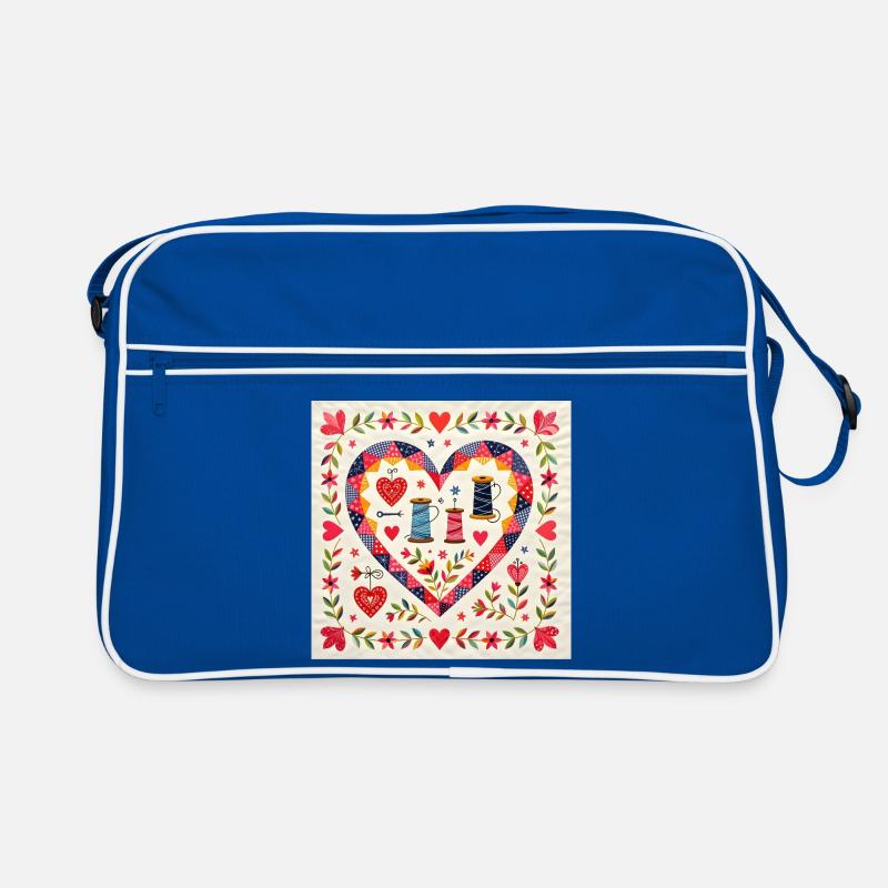 Patchwork Herz mit Garnen Retro Tasche