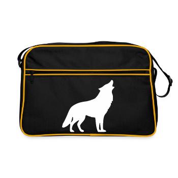 Loup Hurlant Blanc - Sac Retro - noir/or - Devant