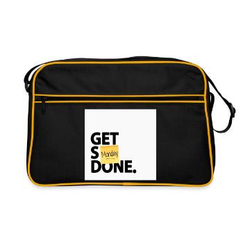 Faites les choses lundi Affiche drôle de bureau - Sac Retro - noir/or - Devant