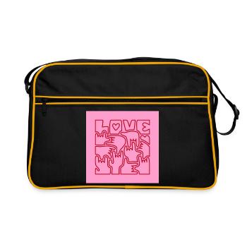 LOVE - Sign language I love you Rose Rouge - Retro Bag - black/gold - Front