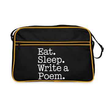 Eat Sleep Write a Poem - Retro Bag - black/gold - Front