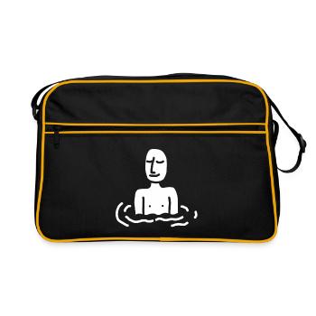Serene Waters Minimalist Line Art - Retro Bag - black/gold - Front