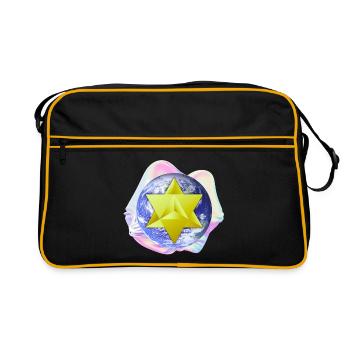 Surreal Merkaba Earth - Retro Bag - black/gold - Front