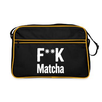 Matcha Rebellion T-shirt - Retro Tasche - Schwarz/Gold - Vorne