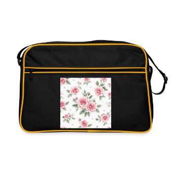 Motif Roses et Cœurs - Sac Retro - noir/or - Devant
