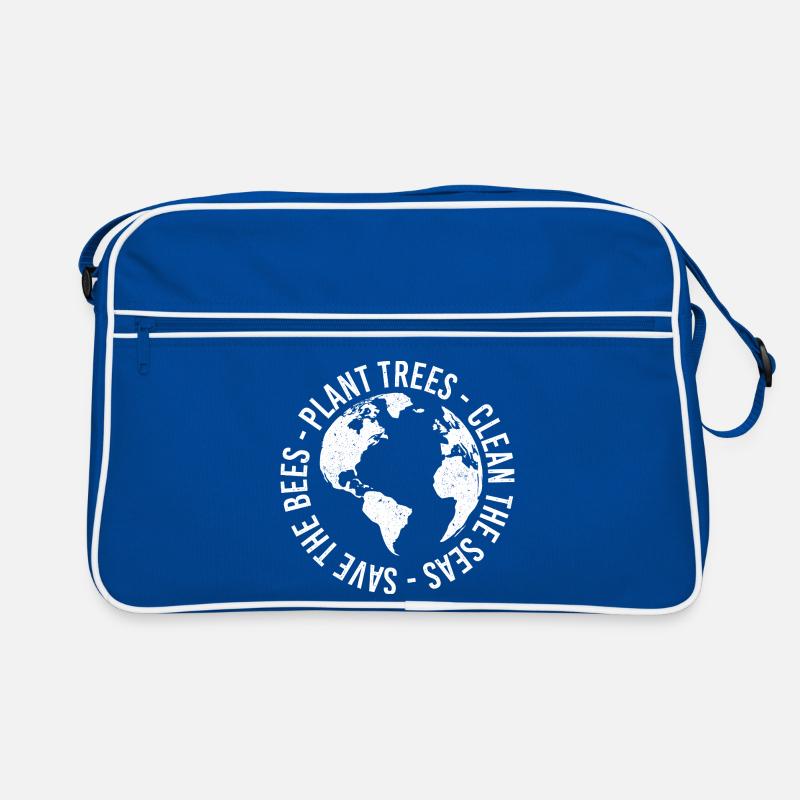 Plant Trees Clean Seas Save Bees Retro Bag