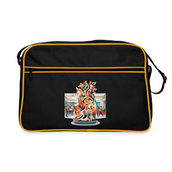 Colour Swirls Encounters Sculpture - Retro Bag - black/gold - Front