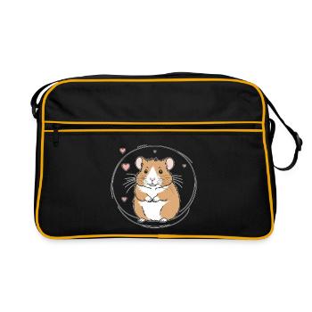 Hearty hamster - Retro Bag - black/gold - Front