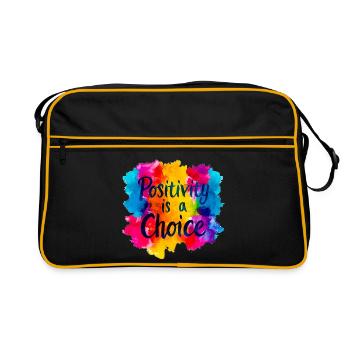 La positivité est un choix - Sac Retro - noir/or - Devant