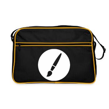 Brush, Painting, Art Symbol - Retro Bag - black/gold - Front