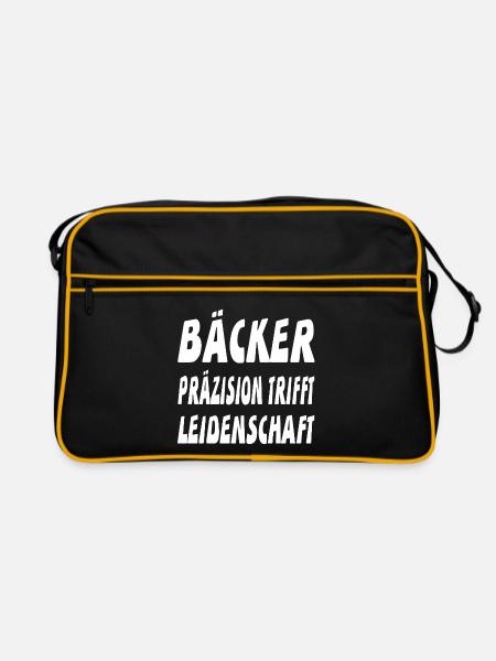 Bäcker - Retro Tasche - Schwarz/Gold