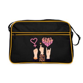 GIRL POWER, SISTERS, LOVE & ROCK ON! 💪❤️♀️ - Retro Bag - black/gold - Front