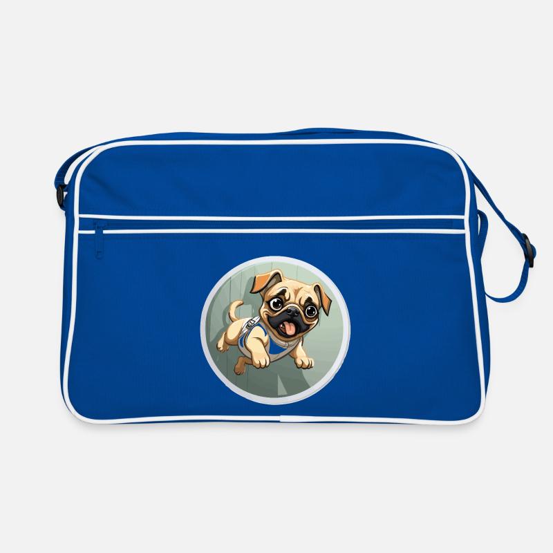 Quiekender Pug Sprinter Retro Tasche