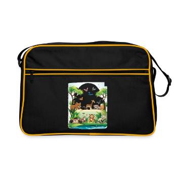 Jungle Wildlife Safari - Retro Bag - black/gold - Front