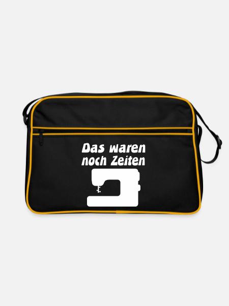 Nähmaschine - Retro Tasche - Schwarz/Gold
