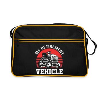 Rasen (Wiese) Rasenmäher - Retro Tasche - Schwarz/Gold - Vorne