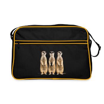 Équipe de sécurité drôle d’Erdmänchen - Sac Retro - noir/or - Devant