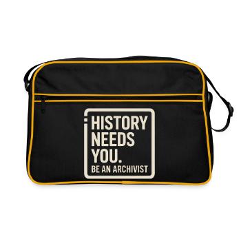 L’histoire exige que tu sois archiviste - Sac Retro - noir/or - Devant
