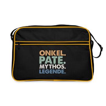 Onkel Patr Mythos & Legende T-Shirt  Lustiges Gift - Retro Tasche - Schwarz/Gold - Vorne