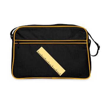 Diagonal Ruler Line Art - Retro Bag - black/gold - Front